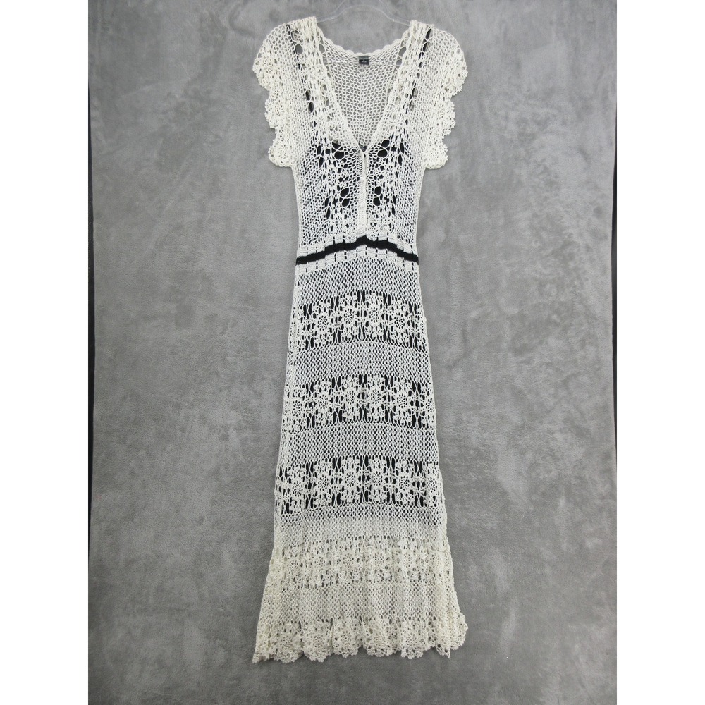 Gaby & Eden Dress Womens Size S Crochet Maxi Coquette Fairy Boho Romantic Ivory